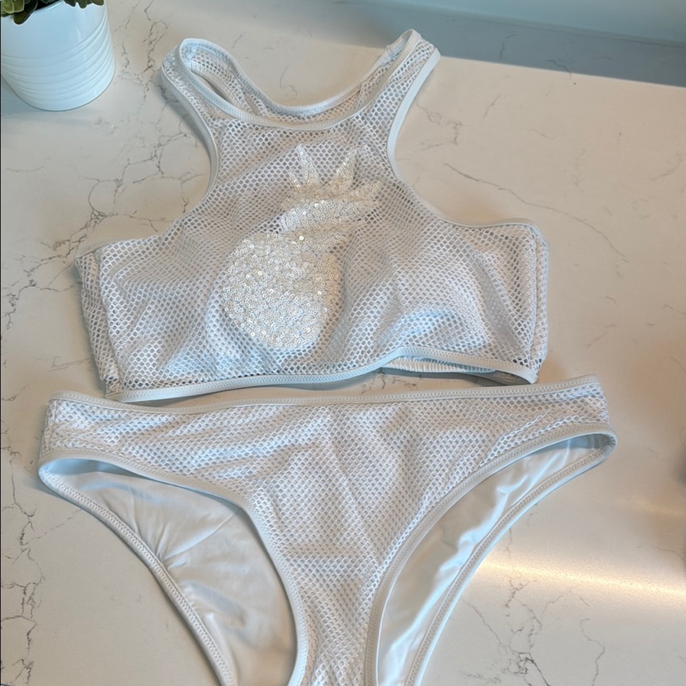 Victoria's Secret White Mesh Bikini